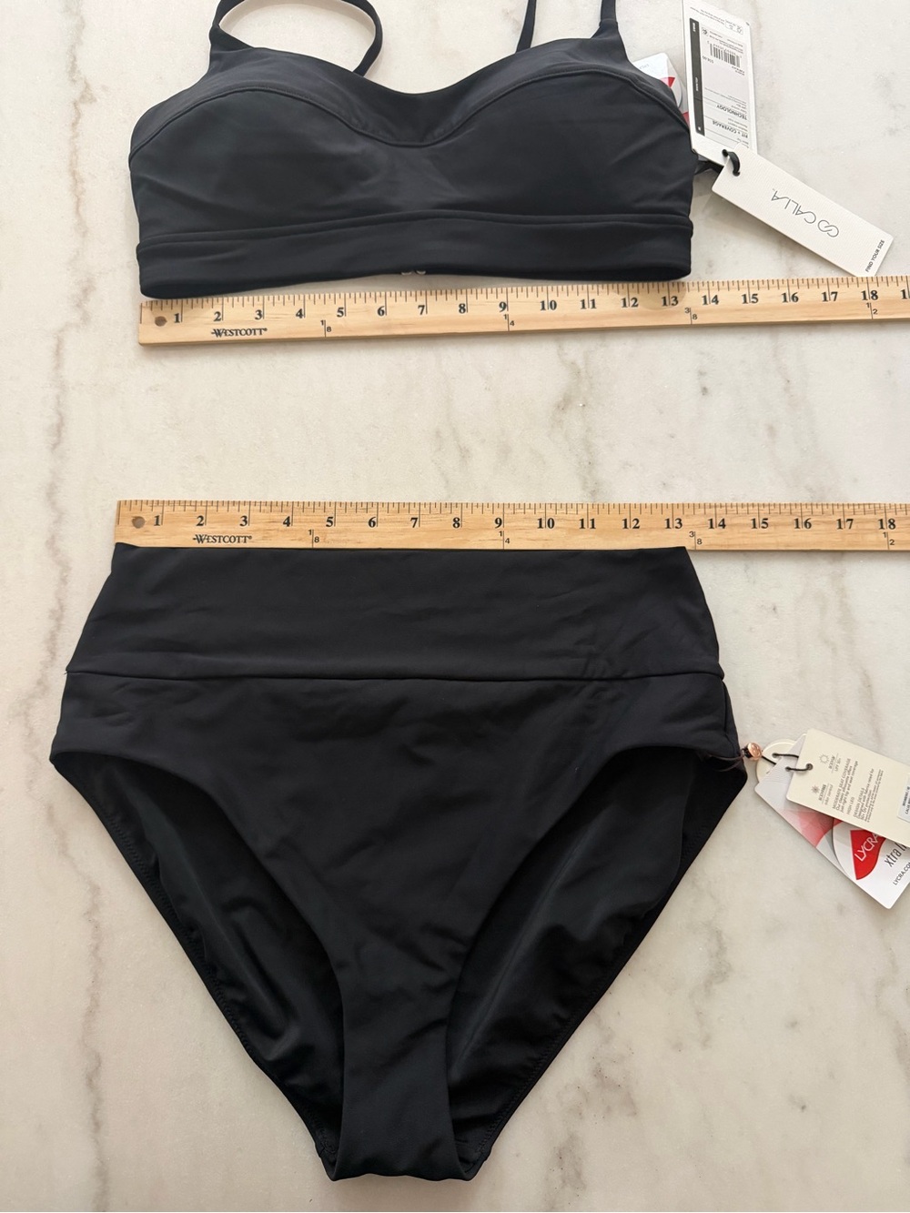 CALIA by Carrie Underwood Black High-Waist Bikini Set - Picture 6 of 7
